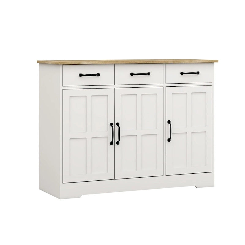 Meuble de Rangement Buffet de Ferme avec 3 Tiroirs et 3 Portes