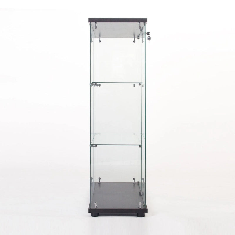 Vitrine à deux portes avec 3 étagères, noire