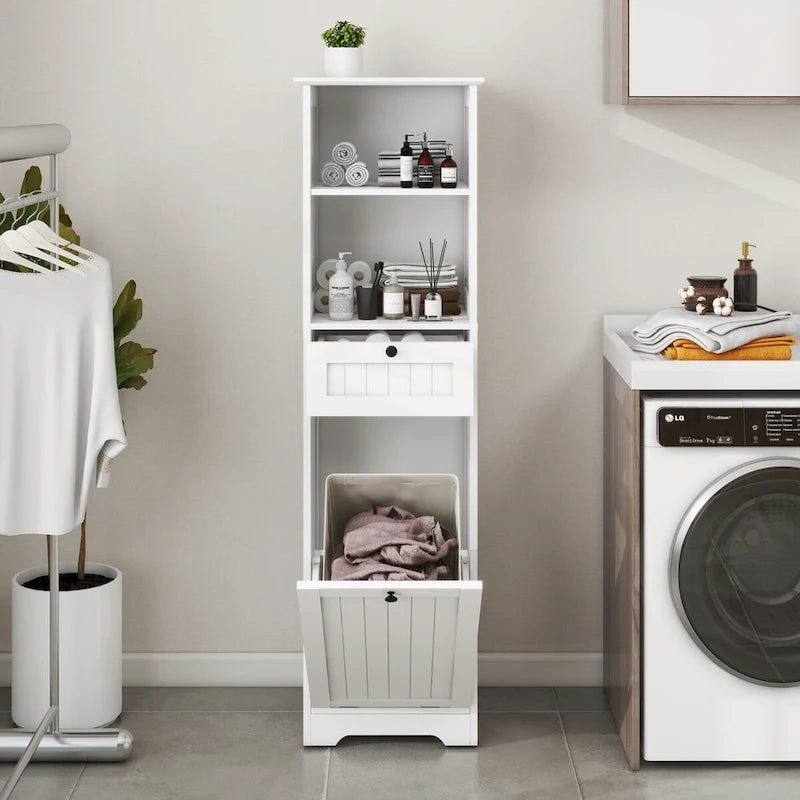 Meuble de tri de linge inclinable à un tiroir
