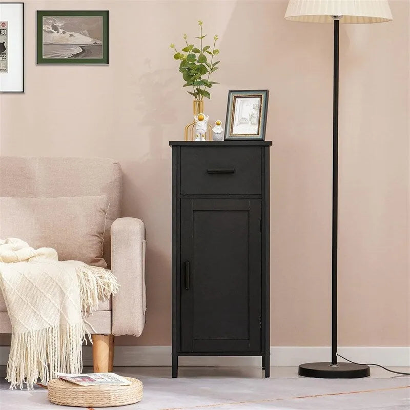 Meuble de rangement au sol étroit avec 1 porte et 1 tiroir - 11,8P x 13,8L x 31,5H