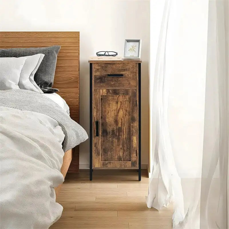 Meuble de rangement au sol étroit avec 1 porte et 1 tiroir - 11,8P x 13,8L x 31,5H