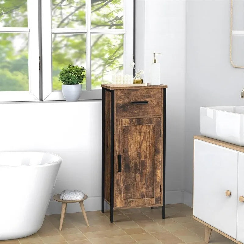 Meuble de rangement au sol étroit avec 1 porte et 1 tiroir - 11,8P x 13,8L x 31,5H