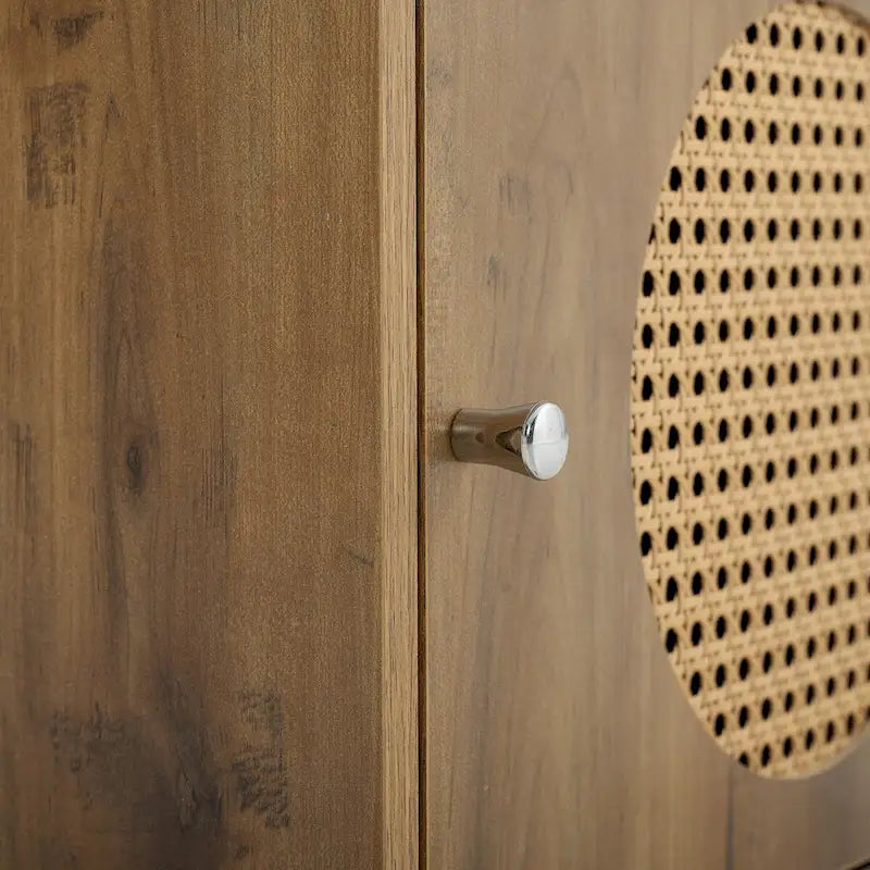 Meuble de Rangement Salle de Bain, Petit Meuble de Rangement, Armoire en Rotin, Meuble 1 Porte