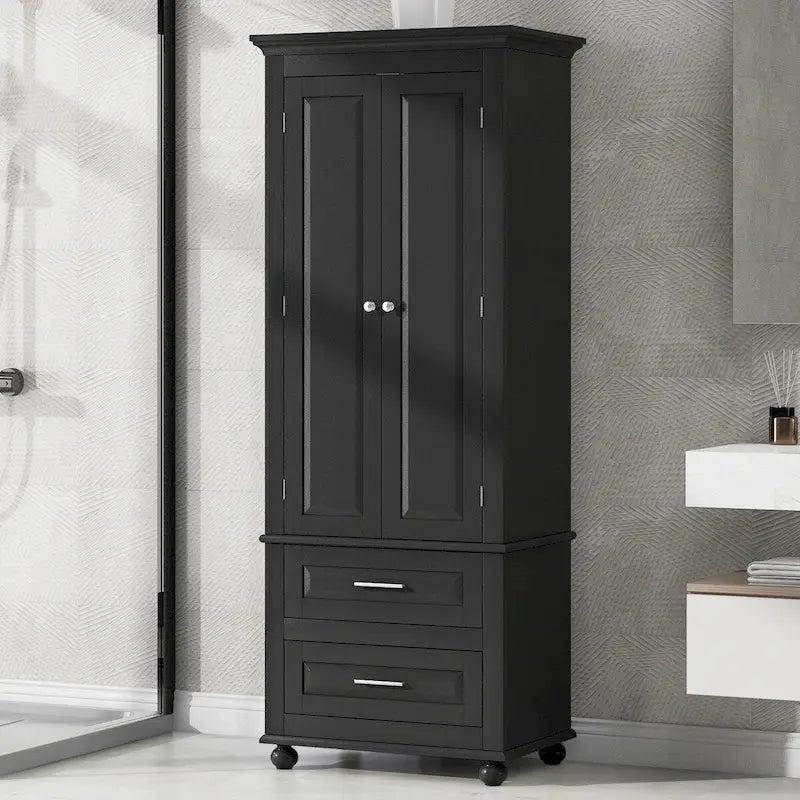 Armoire haute de rangement à deux tiroirs pour salle de bain/bureau
