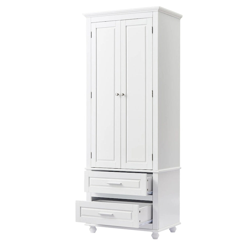 Armoire haute de rangement à deux tiroirs pour salle de bain/bureau