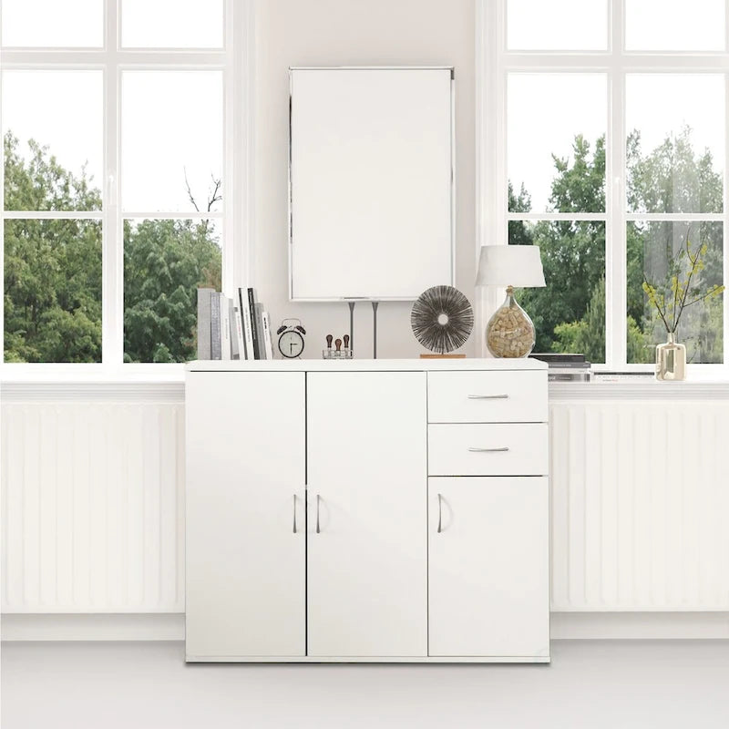 33 Meuble Buffet Vaisselier avec Rangement, Plateau Spacieux, Grands Tiroirs et Étagère Ajustable - Organiseur et Rangement de Cuisine